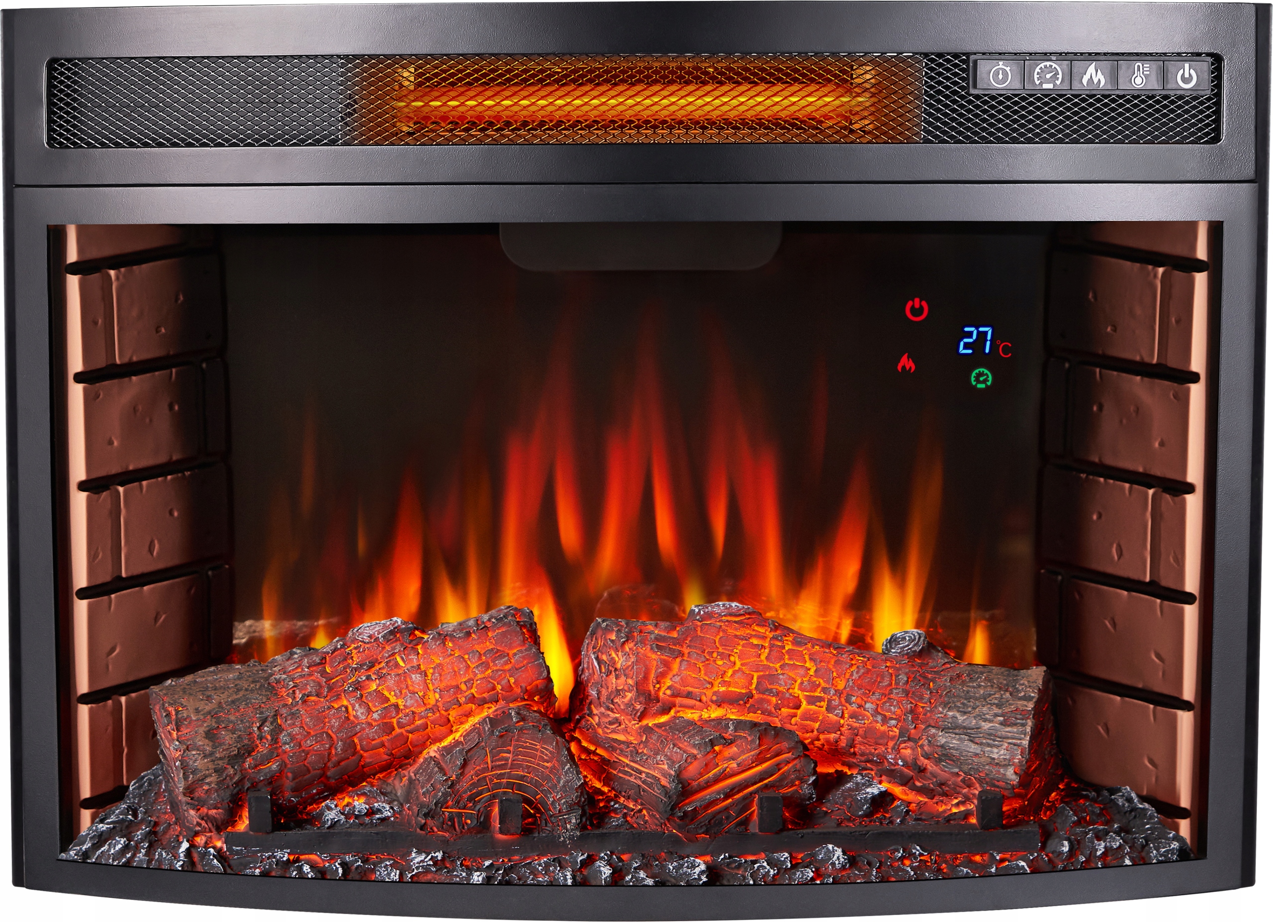 Vstavaný krb s funkciou ohrevu, elektrický ArtiFlame čierny 1600 W 66 x 47 x 28,7 cm